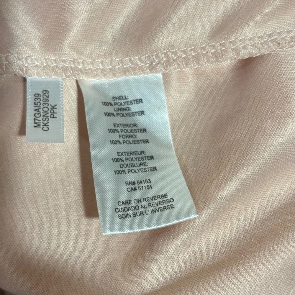 Calvin Klein Pale Pink Chiffon‎ V-Neck Bell Sleeve Blouse